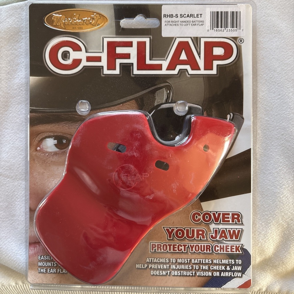 Markwort C-Flap Batters‎ Helmet Facial Face Protector RHB-S Right Hand Red New